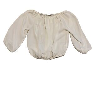 💚 REVAMPED Premium Collection White Off-the-Shoulder Blouse - Size Small- NWOT